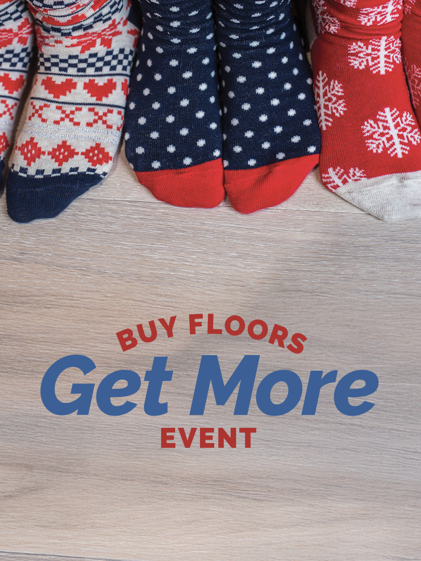 Christmas socks on new Luxury Vinyl Flooring