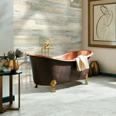gray tile floors in an elegant Bradenton bathroom